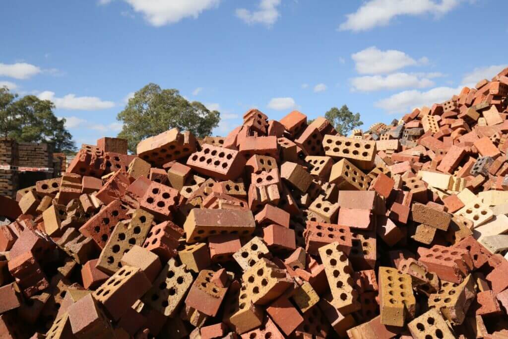 Pile of bricks ready for muck away